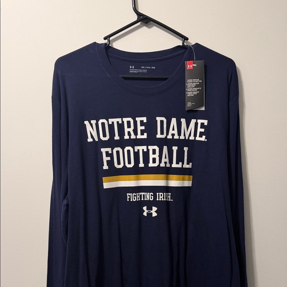 Under Armour Navy Notre Dame Football Tee